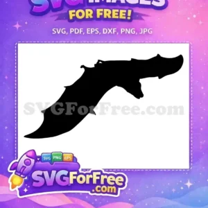 Free bat silhouette SVG design, a sleek black vector of a flying bat, ideal for Halloween or nature themes. Download free now!