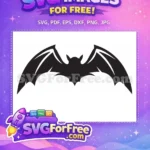 Free Black Bat Free Spooky Wings Halloween Night Free SVG - Instant Download