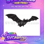 Free Black Bat Free Flying Silhouette Halloween Night Free SVG - Instant Download