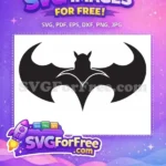 Free Black Flying Bat Free Dark Knight Logo Batman Free SVG - Instant Download
