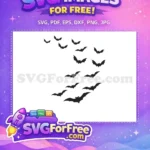 Free Detailed Black Bat Silhouettes Free Spooky Halloween Scene Free SVG - Instant Download