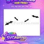 Free Black Flying Free Halloween Spooky Bats Silhouette Free SVG 1 - Instant Download