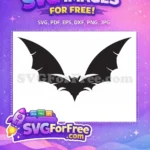 Free Flying Black Free Halloween Spooky Vampire Bat Silhouette Free SVG - Instant Download