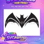 Free Black Bat Free Spreading Wings Silhouette Batman Free SVG - Instant Download