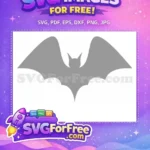 Free Grey Flying Bat Free Spooky Halloween Icon Halloween Decor Free SVG - Instant Download