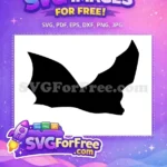 Free black flying bat Free spooky Halloween silhouette Free SVG - Instant Download