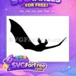 Free Black Flying Bat Free Spooky Halloween Creature Free SVG - Instant Download