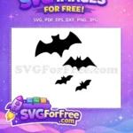 Free black flying silhouettes Free creepy Halloween design Spooky Night Free SVG - Instant Download
