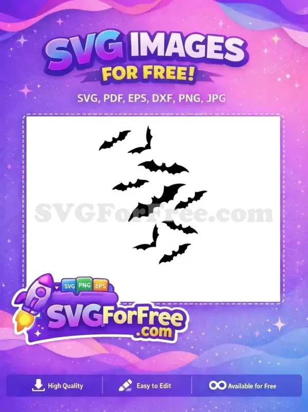 A collection of dynamic black bat silhouettes, a fantastic free design for Halloween decor and crafting projects. Enjoy!
