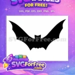 Free Spooky Flying Free Black Silhouette Halloween Night Free SVG - Instant Download