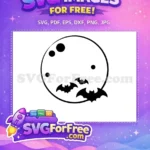 Free Flying Black Bats Free Dark Moon Halloween Free SVG - Instant Download
