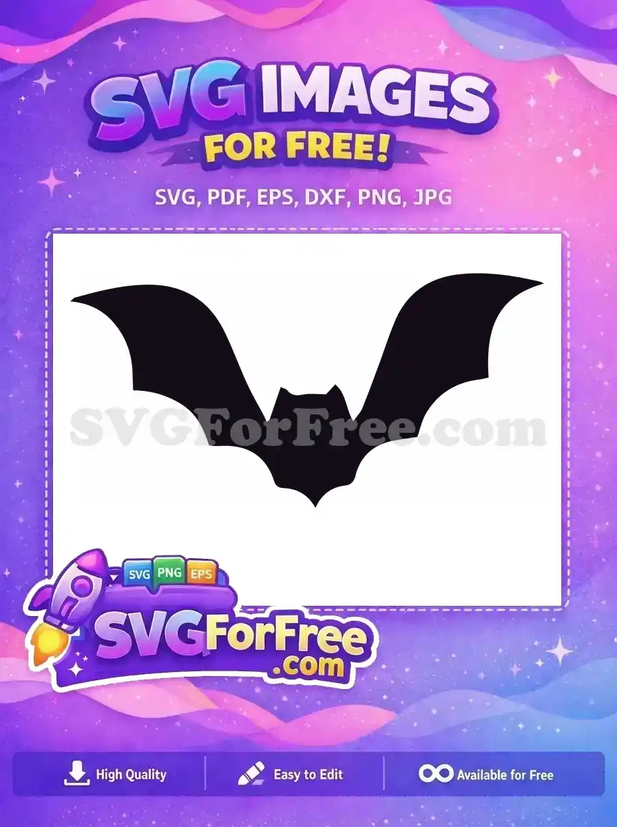 A striking free bat silhouette design, perfect for spooky decor and creative projects. Grab this free vector now!