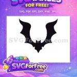 Free Dark Purple Free Flying Bat Halloween Silhouette Free SVG - Instant Download