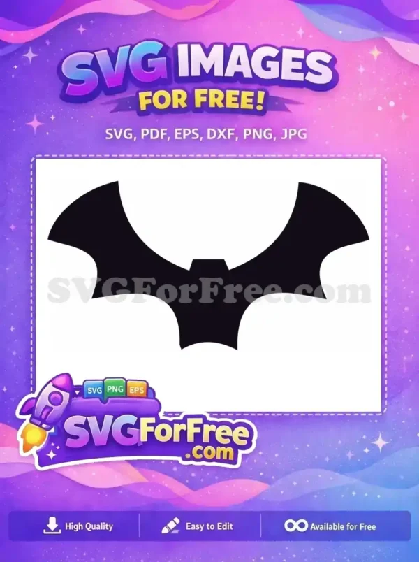 Free dark purple bat SVG design with spread wings, a perfect vector for Halloween crafts and spooky themes. Download now!