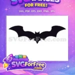 Free Dark Purple Bat Free Wide Wings Batman Flying Silhouette Free SVG - Instant Download