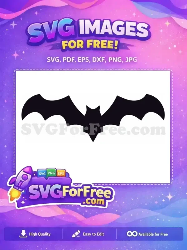 A striking free bat silhouette design, ideal for Halloween decorations, crafts, and spooky projects. Enhance your creations with this amazing free vector.