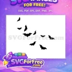 Free Black Flying Bats Free Creepy Bat Silhouettes Halloween Free SVG - Instant Download