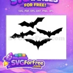 Free Flying Black Bat Free Spooky Halloween Night Sky Free SVG - Instant Download