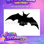 Free Flying Bat Free Spooky Silhouette Halloween Night Free SVG - Instant Download