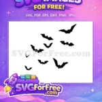 Free Flying Black Bats Free Scary Halloween Decoration Free SVG - Instant Download