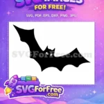 Free Spooky Bat Fangs Free White Silhouette Halloween Night Free SVG - Instant Download