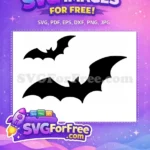 Free Halloween Flying Bats Free Dark Silhouetted Spooky Night Free SVG - Instant Download