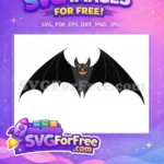 Free Yellow-eyed Spooky Bat Free Grinning Vampire Halloween Free SVG - Instant Download