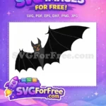 Free Dark Bat Free Eyes Playful Halloween Silhouette Free SVG - Instant Download