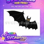 Free Angry Black Bat Free Yellow Eyed Fangs Halloween Night Free SVG - Instant Download