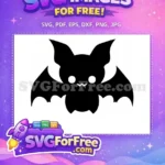 Free Cute White Eyes Free W-Mouth Halloween Bat Free SVG - Instant Download