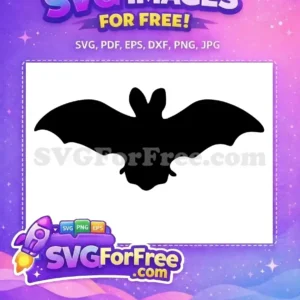 A striking free bat silhouette, ideal for Halloween decorations and crafting. This versatile free design adds a spooky touch.