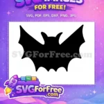 Free Dark Flying Bat Free Spooky Night Outline Halloween Decor Free SVG - Instant Download