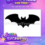 Free Black Flying Bat Free Spooky Halloween Design Party Decor Free SVG - Instant Download