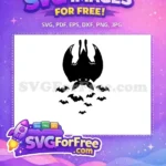 Free Large Hanging Silhouette Free Flying Bat Swarm Batman Free SVG - Instant Download
