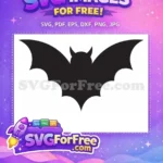 Free Flying Horned Bat Free Dark Silhouette Halloween Free SVG - Instant Download