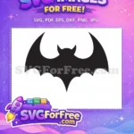 Free Dark Flying Bat Silhouette Free Spooky Halloween Batman Free SVG - Instant Download