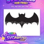 Free Black Flying Bat Free Dark Knight Logo Batman Symbol Free SVG - Instant Download