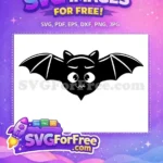 Free Confused Black Bat Silhouette Free Spooky Halloween Free SVG - Instant Download