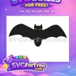 Free Mystical Black Bat Free Piercing Orange Eyes Halloween Decor Free SVG - Instant Download