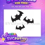 Free Dark Halloween Free Flying Silhouette Creepy Bats Free SVG - Instant Download