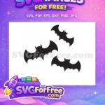 Free Flying Black Bats Free Spooky Halloween Decorations Free SVG - Instant Download