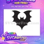 Free Dark Flying Bat Free Detailed Silhouette Wings Halloween Decoration Free SVG - Instant Download