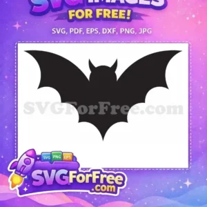 A striking free bat silhouette design, perfect for Halloween and spooky themes. This free design adds a mysterious touch.