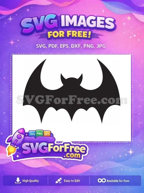 A free, dark grey bat silhouette with outstretched wings and pointed ears, ideal for Halloween and spooky designs.