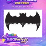 Free Iconic Bat Shape Free Black Silhouette Wings Batman Free SVG - Instant Download