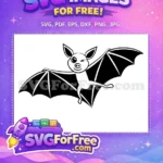Free Winking Eyelash Bat Free Happy Flying Cute Cartoon Free SVG - Instant Download