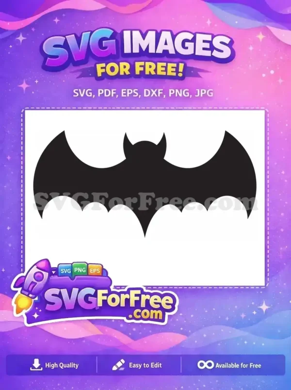 A striking free bat silhouette, ideal for Halloween decorations and spooky crafts. Download this free design now!