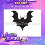 Free Black Flying Silhouette Free Spooky Halloween Night Creature Free SVG - Instant Download
