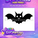 Free Happy White Smiley Free Black Background Bats Silhouette Free SVG - Instant Download