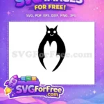 Free happy white face Free round eyes bats silhouette Halloween Free SVG - Instant Download